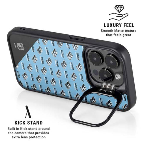 NHL Utah Mammoth Logo Pattern iPhone 15 Pro Max Kickstand Case